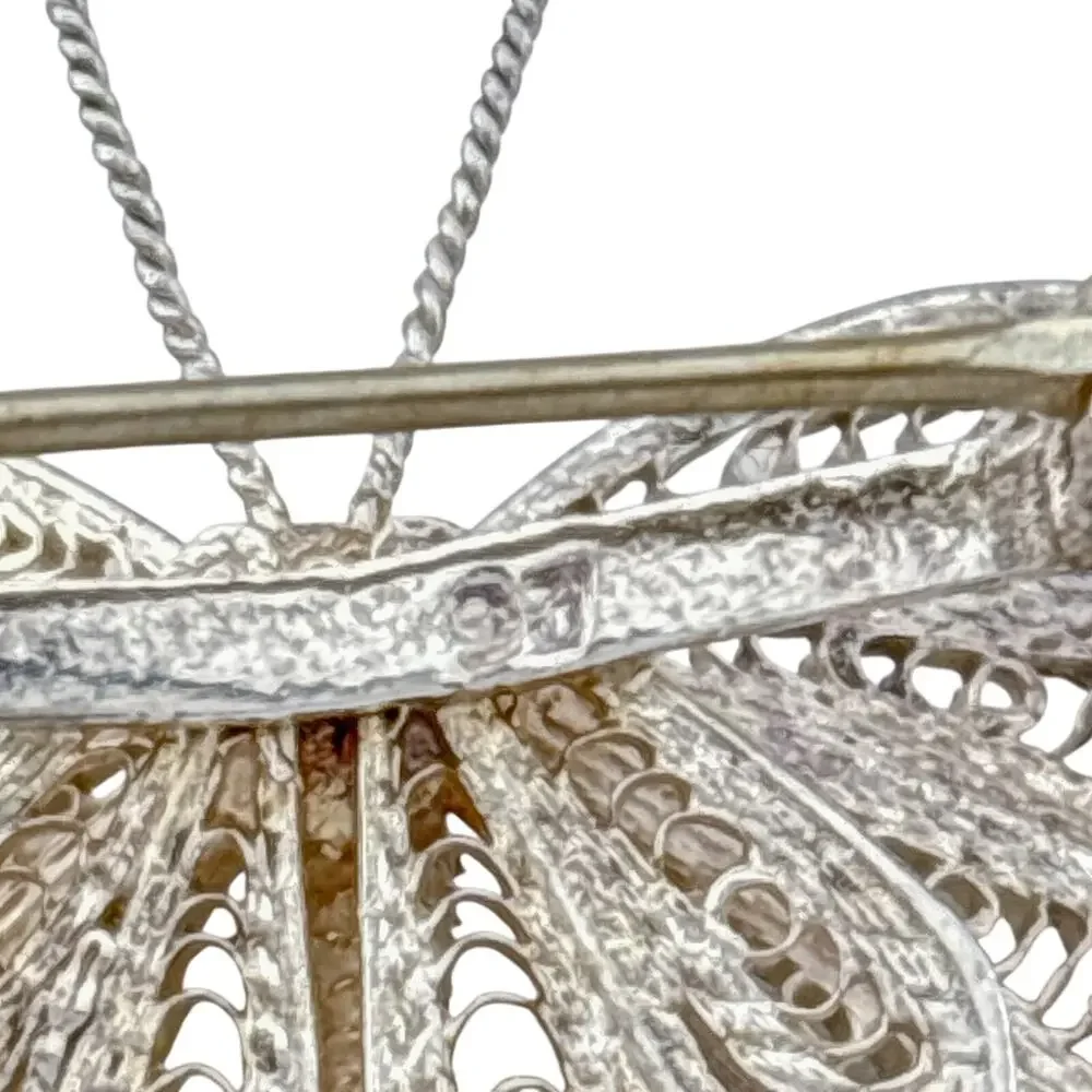 Vintage Sterling Silver 925 Filigree Butterfly Brooch
